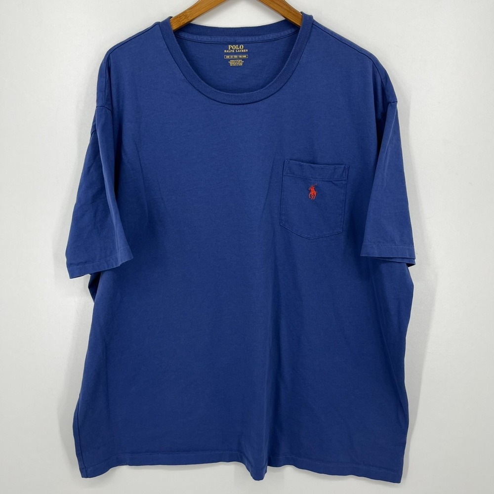 Polo Ralph Lauren Pocket T-Shirt Men's 2XB Blue Short Sleeve Crew Neck Logo